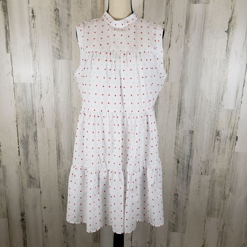 Modcloth Swiss Dot Tiered Dress Size Medium